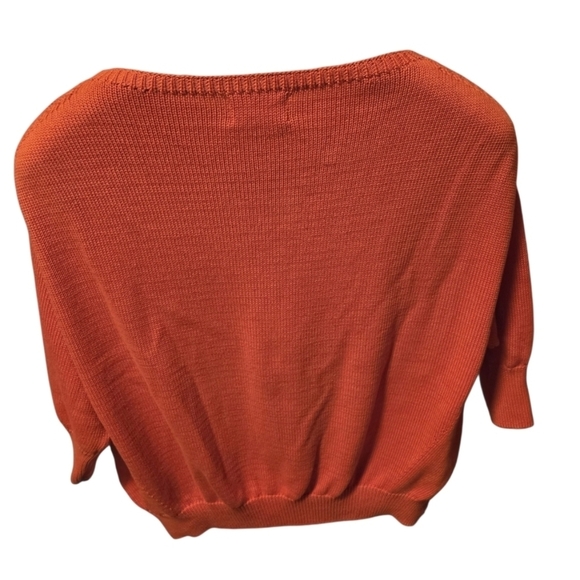 Gallego Desportes France Womens Oversized Cotton Balloon Orange Sweater M/L - Picture 3 of 7